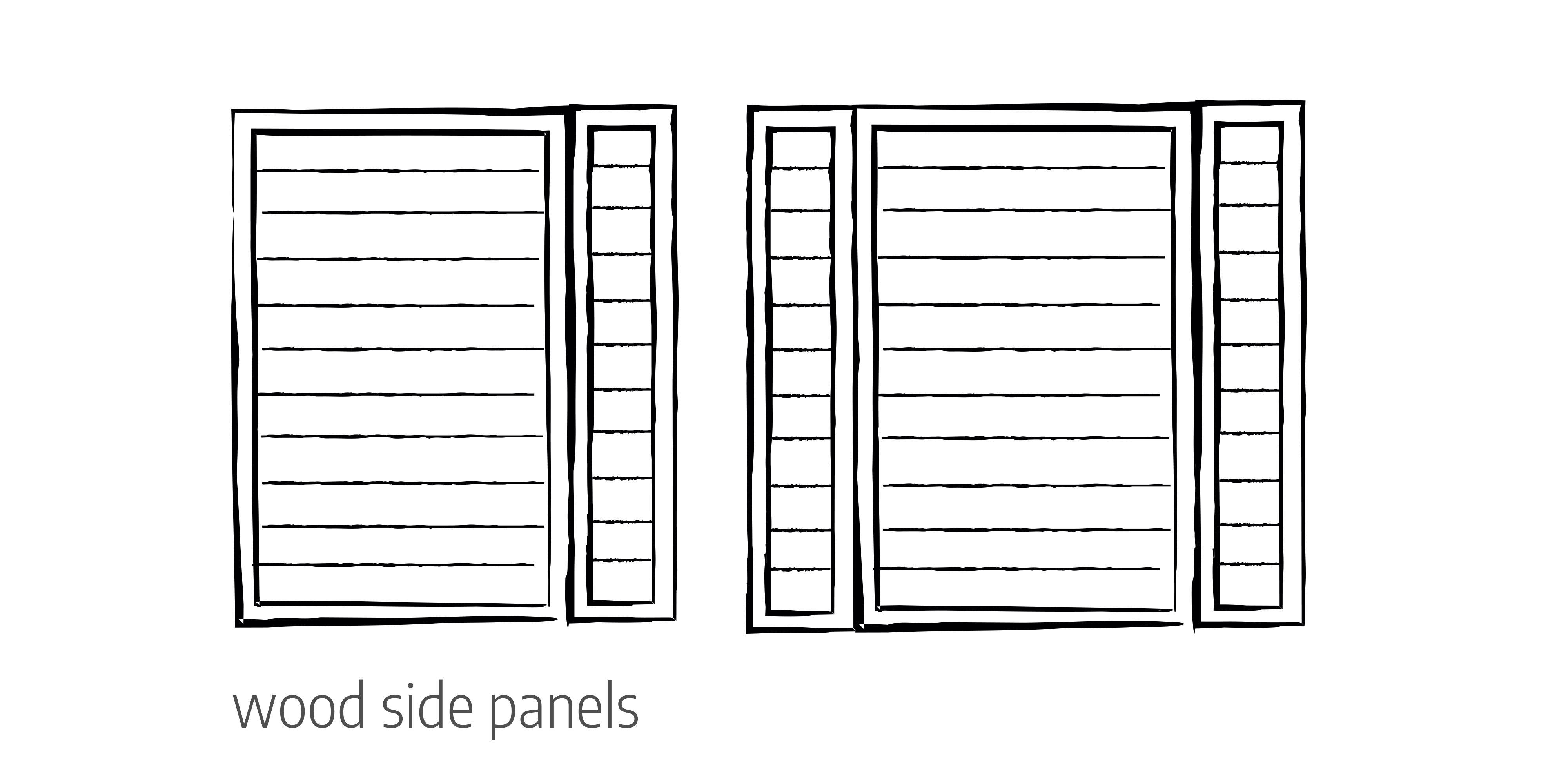 Wood side panels door configurations Urban Front